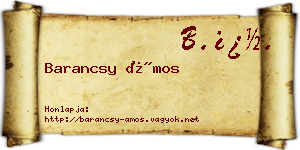 Barancsy Ámos névjegykártya